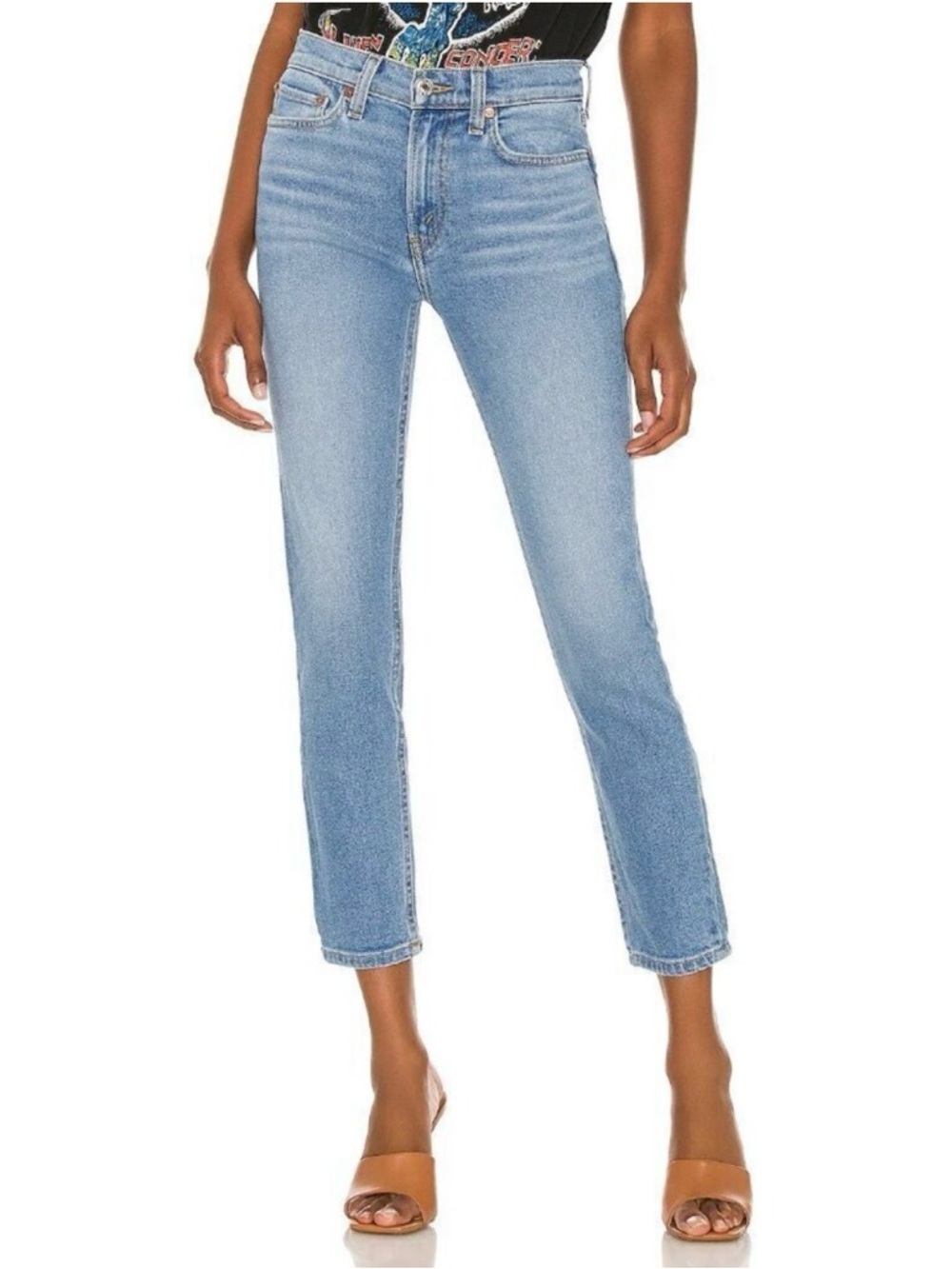 RE/DONE 90s Cotton Light Wash Ankle Crop Jeans